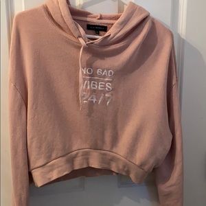 Pacsun No Bad Vibes  cropped hoodie